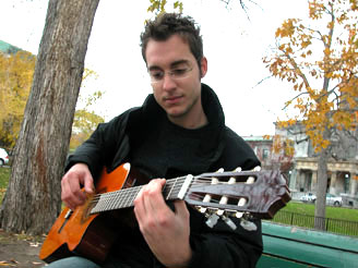 Antoine playing guitar